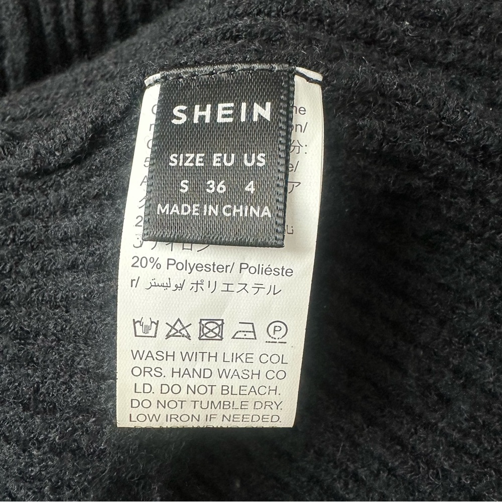 SHEIN Black Textured Women's Sweater Size Small - Picture 7 of 8